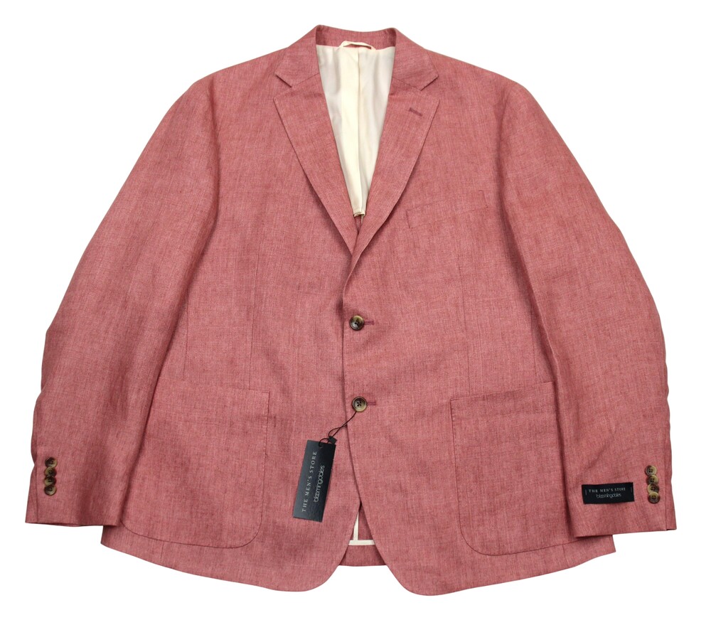 The Men's Store Bloomingdale's Sport Coat 44 R Mens Coral Linen Blazer Jacket